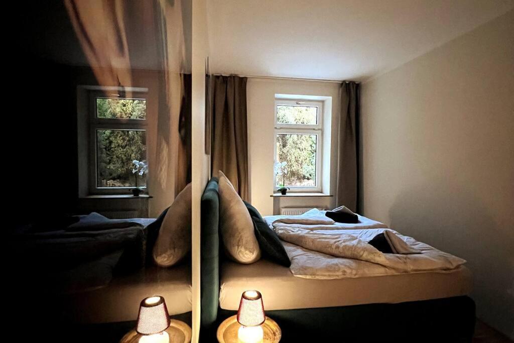 Soul-Apartment Terrasse Privat-Parkplatz Boxspringbett 55Zoll Tv Wlan Leipzig Exteriör bild